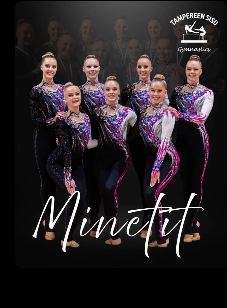 Minetit team from Tampereen Sisu in competition unitards