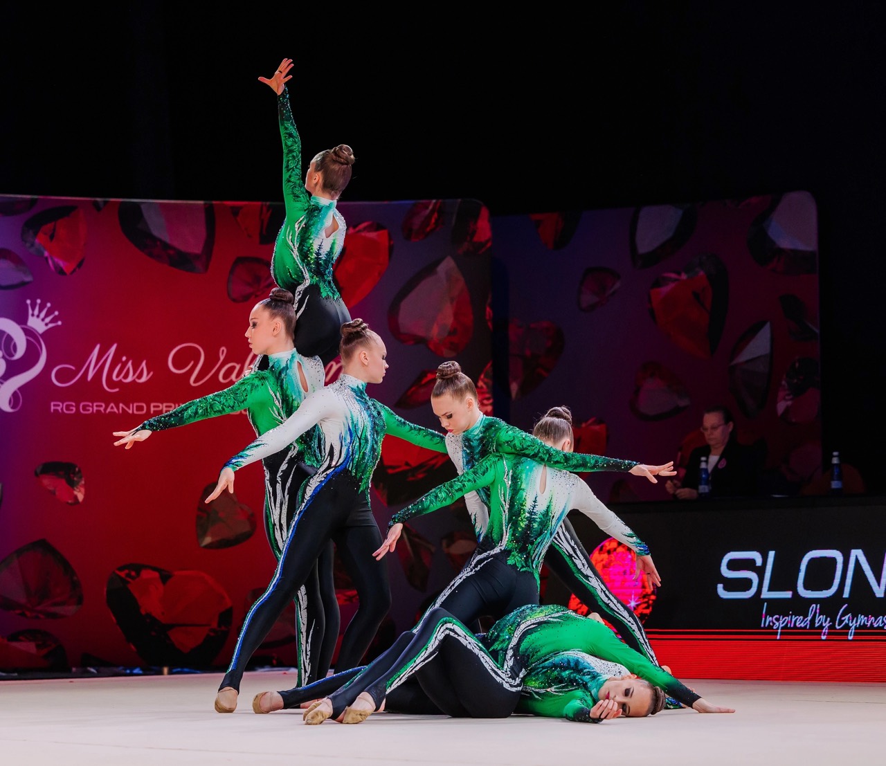 Finland national team in green competition unitards